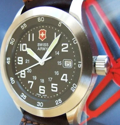 ULTRA Rare Mens SWISS ARMY AIRBOSS 1st GEN AIR FORCE MACH 1~Sapphire~OEM Leather - Image 1 of 4