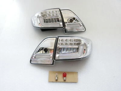 For 2011 2013 Toyota Corolla Altis Chrome LED Brake Signal Tail Light Pair   - Image 1 of 4