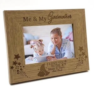 Me and My Godmother Love You To The Moon Photo Frame Gift FW216 - Picture 1 of 2