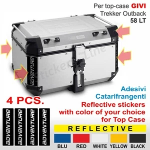 4 Top Reflektor Aufkleber - Case 58 LT GIVI Trekker Outback BMW KTM GUZZI - Bild 1 von 1