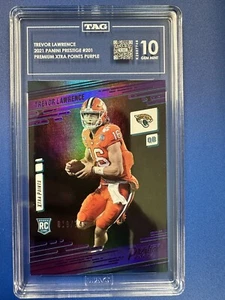 2021 Prestige Trevor Lawrence Xtra Punkte lila Rookie Karte RC #019/159 ETIKETT 10 - Bild 1 von 2