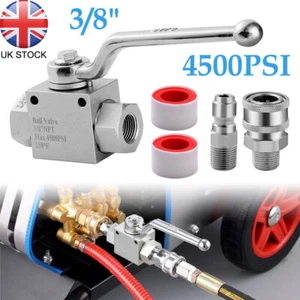 3/8" 4500 PSI High Pressure Washer Ball Valve Kit Quick Connect Replacement Part - Picture 1 of 13