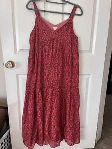Joie Small Tea Rose Pink Maxi Dress Sleeveless Boho Tiered Sundress Flowy - Picture 1 of 6