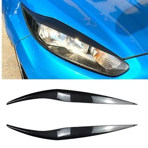 Cubierta de párpado de faros 2 piezas para Ford Fiesta MK6.5 2013-2017 estilo carbono - Imagen 1 de 7