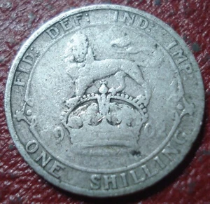 1902 BRITISH SHILLING IN AG-GOOD CONDITION (.925 SILVER) - Picture 1 of 2