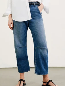 Nili Lotan Emerson Jeans Classic Wash $395 Bowleg Barrel 24 Baggy - Picture 1 of 15