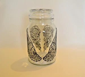 Dancing Shadowz Unique Angel Wings Candle Holder / Jar with Airtight Lid - Picture 1 of 9