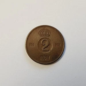Sweden 2 Öre - Gustaf VI Adolf 1953 coin - bronze - KM#821 - Picture 1 of 2