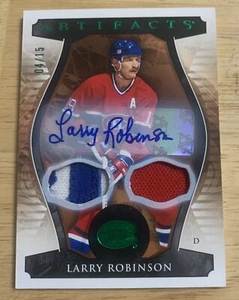 2023-24 Artifacts Dual Jersey #168 Larry Robinson Auto #04/15 Sick Patch - Picture 1 of 2