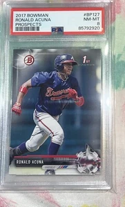 RONALD ACUNA ROOKIE CARD 2017 Bowman Prospects #BP127 Graded PSA 8 NM-MT Braves - Picture 1 of 2