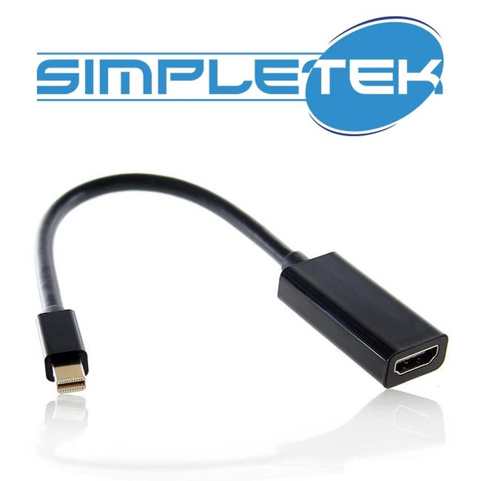 Adapter Cable Mini Displayport to HDMI Female Display Port 1080p Black - Image 1 of 1