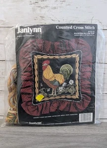 Vintage 1991 Janlynn gezählt Kreuzstich Set Hahn Kissen Top #112-12 - Bild 1 von 3