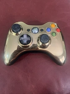 OEM Microsoft Xbox 360 Wireless Controller Gold Chrome Model 1403. - Picture 1 of 16