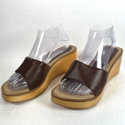 Zapatos sin cordones Two Lips Chloe de cuero marrón con plataforma gruesa para mujer 8M marrón Y2k Foto 1 de 4