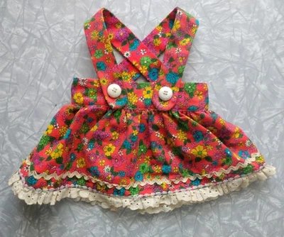 Vintage 60s Infant Girl’s Barkcloth Hawaiian Dress Handmade Mod Sundress Floral - Image 1 of 4