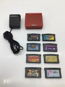Game Boy Advance SP rot AGS-001 mit 8 Videospielen & Netzteil - getestet - Bild 1 von 7