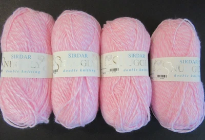 Lote de 4 hilos para bebé Sirdar cómodos doble tejido DK 50g ROSA BLANCO 0396 mismo tinte Foto 1 de 4
