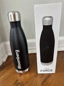 Nuova bottiglia d'acqua Bloomberg isolata in acciaio inox nero H2GO Force 17 oz - Foto 1 di 6