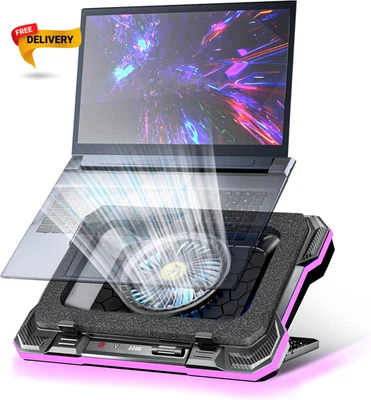 Gaming Laptop Cooling Pad RGB Beleuchtung mit Handyhalter für 15-19 Zoll Laptop - Bild 1 von 4