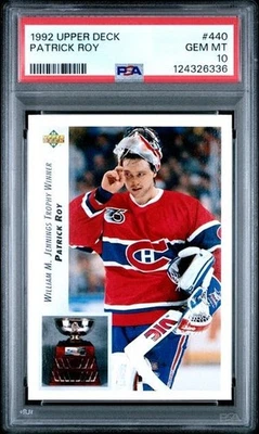 1992-93 Upper Deck - Patrick Roy #440 H.O.F.  PSA 10+ GEM MINT Pop 16 - Image 1 of 2