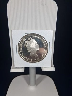 Silver - 1985 British Virgin Island Uncirculated- Queen Elizabeth 2nd - Twenty - Image 1 of 4