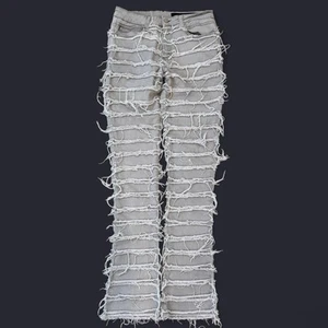 Rockstar Original Gray Distressed Flared Stacked Denim Jeans Men’s Size 32x35.5 - Picture 1 of 4