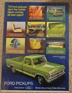 1973 Ford Pickup Truck Print Ad Box Cover Twin I Beam Suspension Green - Picture 1 of 1