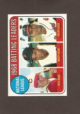 1969 TOPPS #2 1968 NATIONAL LEAGUE BATTING LEADERS PETE ROSE SHARP CORNERS MINT