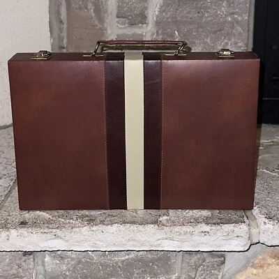 "Juego de Backgammon Sanyei Vintage 20x15"" Tablero Plegable Hecho en Taiwán" Foto 1 de 4