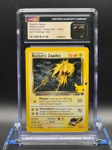 CGC PRISTINE 10 🌟- Rocket's Zapdos 15/132 Celebrations: Classic Collection Holo - Picture 1 of 2