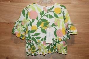NWT Elizabeth Cate Girls White Floral Bell Sleeve Top Boutique Size 5 Years - Picture 1 of 10