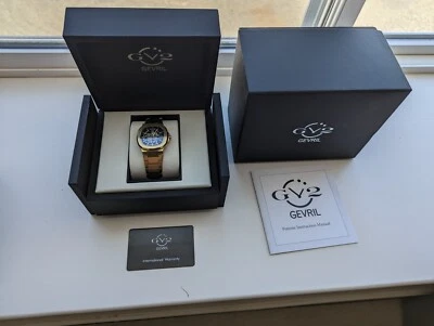 Reloj pulsera suizo automático oro GV2 by Gevril 18115 Potente Skeletal para hombre. Foto 1 de 4