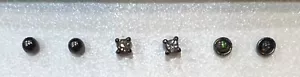 3 Paar SCHWARZE OHRSTECKER, Sterlingsilber, Halloween kleine/Mini-Größe - Bild 1 von 3