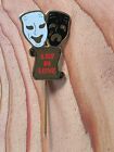 vestrom leman video STICK pin  TRAGEDY/COMEDY MASK "LILY IN LOVE" RED WHITE GOLD