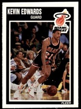 1989-90 Fleer Kevin Edwards Rookie Miami Heat #81