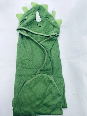 HB Hooded Bath Baby Towels 30 x 30 In Unisex, Green Dinosaur Towel For Babies - Image 1 of 4