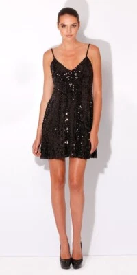 Hale Bob Sequin Slip Cocktail Dress | Spaghetti Straps XS S NWT 1STU6846 - Image 1 of 4