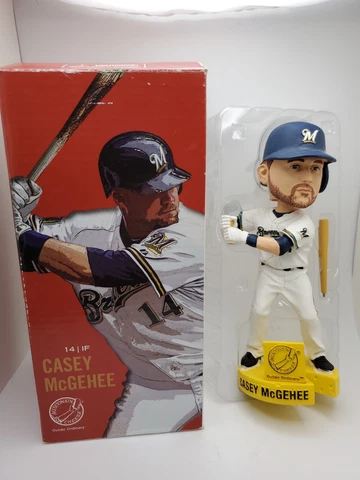 NIB 2011 Retro Pinstripe Casey Mcgehee Milwaukee Brewers Bobblehead Cover