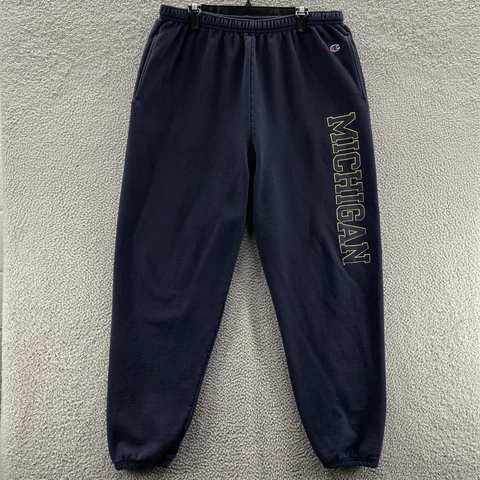 Michigan Wolverines Sweatpants Men 2XL XXL Champion Loose Jogger Fleece Logo 00s Cover