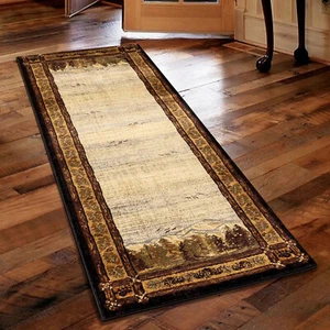 2x8 (2'7" x 7'3") Runner Pine Cone Bear Paw  Lodge Cabin Rug **FREE SHIPPING** - Picture 1 of 4