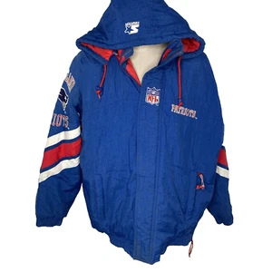 New England Patriots Vintage 90s Starter Puffer Jacket L NFL Pro Line Made Korea - Picture 1 of 13