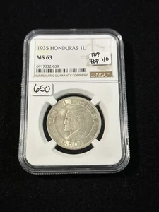 NGC MS63 *Top Pop* Honduras 1 Lempira 1935 - Picture 1 of 4