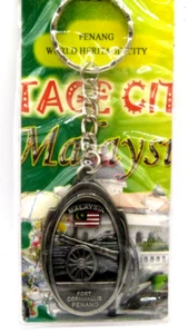 Llavero en tono plateado Souvenir Malaysia Fort Cornwallis Penang Heritage City - Imagen 1 de 2