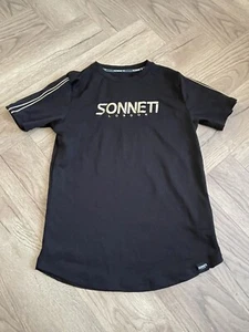 Boys Black And Gold Sonneti T Shirt Size 12-13 Years - Picture 1 of 3