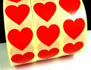 Red Heart Stickers 27x24mm From 10 - 100 Stickers - Picture 1 of 1