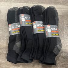 4-3 Packs (QTY 12) S1360 XL Black Wigwam “At Work” Socks -USA MADE- Men SZ 12-15
