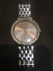 New Authentic Michael Kors Darci Slim Silver Crystals Glitz Women's Mk4407 Watch