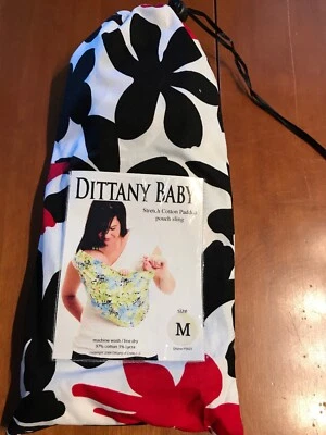 Dittany новый хлопок черный/красный/белый цветочный Baby слинга - средний - Изображение 1 из 4