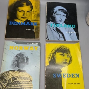 4 Rare Vista Books 1960 Scandinavia Denmark Norway Sweden Finland History Travel - Picture 1 of 19