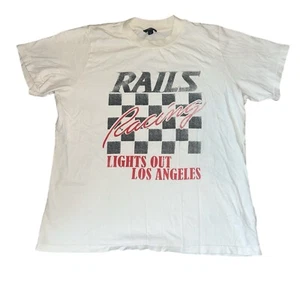 Rails Women’s Racing Lights Out Los Angeles Boyfriend Tee Shirt Size M - Picture 1 of 5